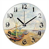 If Clock Van Gogh Kayıklar Duvar Saati Rep-1