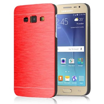 Microsonic Samsung Galaxy J1 Kılıf Hybrid Metal Kırmızı 33123964