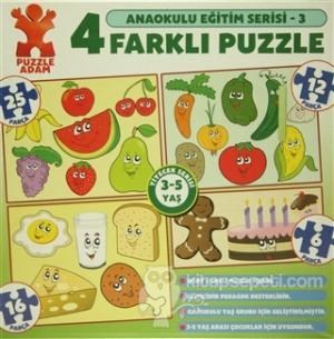 Puzzle Adam Anaokulu Eğitim Serisi - 3 : 4 Farklı Puzzle 59 Parça (3 - 5 Yaş) (ISBN: 8698881833279)