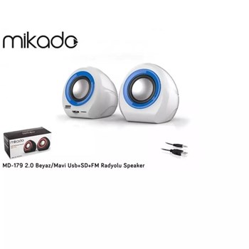 Mikado MD-179 10W 1+1 Speaker Beyaz-Mavi