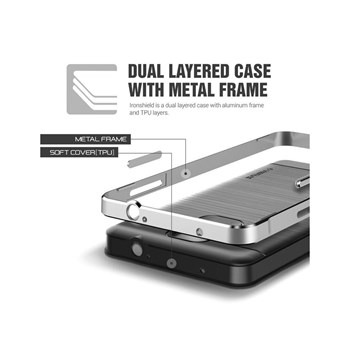 Verus Samsung Galaxy Note 4 Case Iron Shield Series Kılıf - Silver