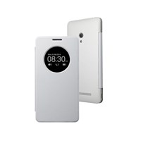 Microsonic View Cover Delux kapaklı Asus Zenfone 6 kılıf Akıllı Modlu Beyaz