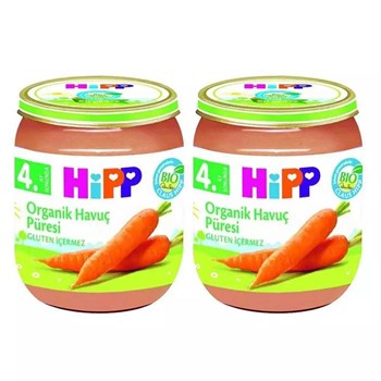 Hipp 4+ Ay 2x125 gr Organik Havuç Püresi Kavanoz Maması