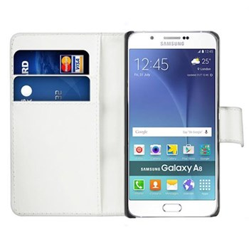 Microsonic Samsung Galaxy A8 Kılıf Cüzdanlı Deri Beyaz