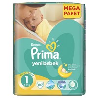 Prima Bebek Bezi Yeni Bebek 1 Beden Yenidoğan Mega Paket 80 Adet
