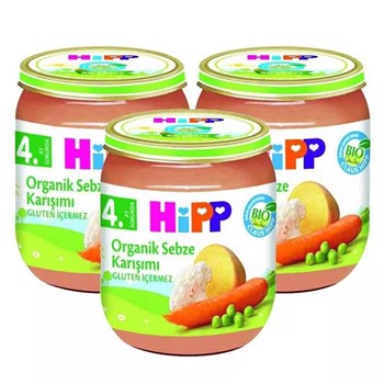 Hipp 4+ Ay 3x125 gr Organik Sebze Karışımı Kavanoz Maması