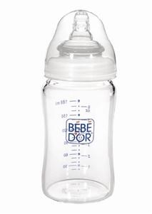 Bebedor Isıya Dayanıklı Geniş Ağız Cam Biberon Orta Akış Emzikli 180 ml