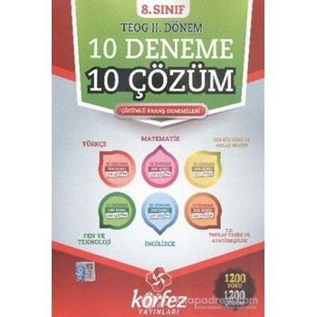 8. Sınıf TEOG 2. Dönem 10 Deneme 10 Çözüm (ISBN: 9786051393346)