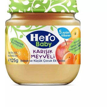 Ülker Hero Baby 5+ Ay 12x125 gr Karışık Meyveli Kavanoz Bebek Maması