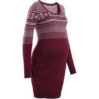 Bpc Bonprix Collection Hamile Giyim Norveç Desenli Örgü Elbise - Kırmızı 29966464