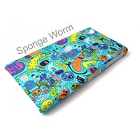 Sony Xperia Z1 Kılıf Sponge Worm Desenli Kapak