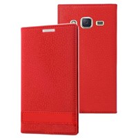 Microsonic Samsung Galaxy J2 Kılıf Gizli Mıknatıslı Delux Kırmızı