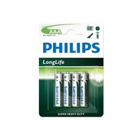 Philips R03L4B/97 Longlife İnce AAA 4 lü Pil