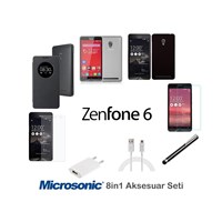 Microsonic Asus Zenfone 6 Aksesuar Seti 8in1 ( Kılıflar, Kırılmaz Cam, Şeffaf Film, kablo, Şarj, hafıza kartı )