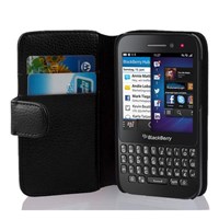 Microsonic Cüzdanlı Deri Blackberry Q5 Kılıf Siyah