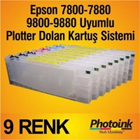 For Epson Pro 7800/7880/9800/9880 Uyumlu Kolay Dolan Kartuş Sistemi