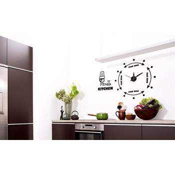 İhouse 10 C 12004 STİCKERLİ DUVAR SAATİ SİYAH 100CMX80CM