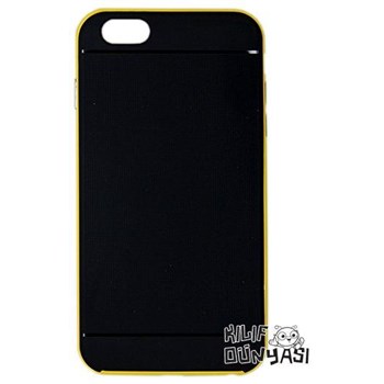 iPhone 6 Plus 5.5 Kılıf Silikon Renkli Çerveçeli Sarı