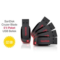 SanDisk Cruzer Blade 32GB SDCZ50-032G-B35 5'li Paket