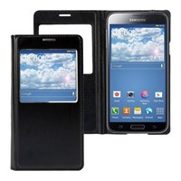 Microsonic View Cover Delux Kapaklı Kılıf Samsung Galaxy S5 Akıllı Modlu Siyah