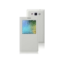 View Slim Kapaklı Deri Samsung Galaxy E5 Kılıf Beyaz