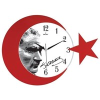 Galaxy Duvar Saati Ay Yıldız Atatürk Portreli 21615943