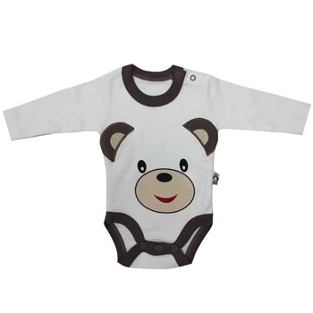 Babycool 1262510 Ayılı Uzunkol Body Krem-Kahverengi 9-12 Ay (74-80 Cm) 33442107