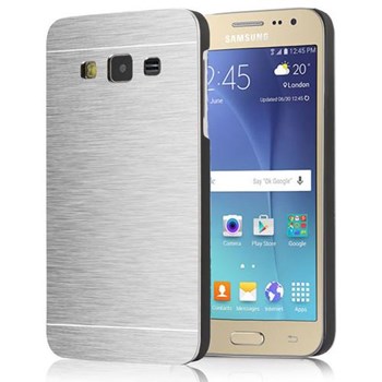 Microsonic Samsung Galaxy J2 Kılıf Hybrid Metal Gümüş