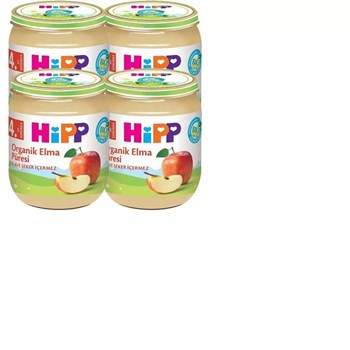 Hipp 4+ Ay 4x125 gr Organik Elma Püreli Kavanoz Maması