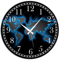 Frank Ray Gece Dünya Duvar Saati 60 cm 29999239