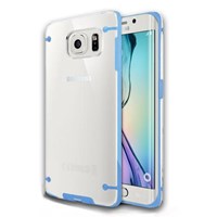 Microsonic Hybrid Transparant Galaxy S6 Edge Mavi Kılıf