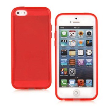 Soft TPU iPhone 5S Slikon Kırmızı Kılıf MGSEKNFV246