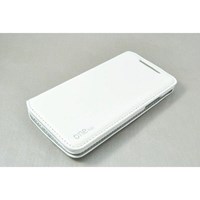 HTC One Mini Kılıf Deri Kapaklı Standlı Beyaz