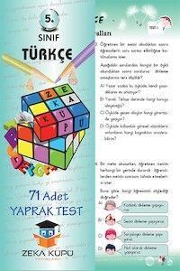 5. Sınıf Türkçe Yaprak Test Zeka Küpü Yayınları (ISBN: 9786054313921)