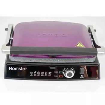 Homstar SM-5100 2000 W 6 Adet Pişirme Kapasiteli Teflon Çıkarılabilir Plakalı Izgara ve Tost Makinesi Mor