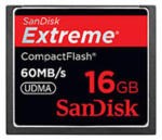 SanDisk 16GB CF KART 60Mb/s EXTREME SDCFX-016-X46