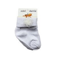 Mini Damla 1361 Güllü Bebek Çorabı Beyaz 30517973
