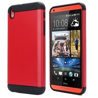 Microsonic HTC Desire 816 Kılıf Slim Fit Dual Layer Armor Kırmızı
