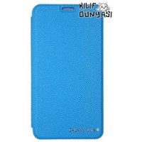 Samsung Galaxy Note 4 Kılıf Vantuzlu Kapaklı Mavi