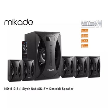 Mikado MD-512 45W 5+1 Speaker Siyah