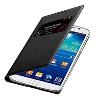 Microsonic View Cover Delux Kapaklı Kılıf Samsung Galaxy Grand 2 Akıllı Modlu Siyah