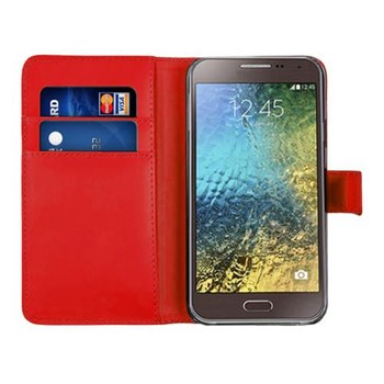 Microsonic Cüzdanlı Deri Samsung Galaxy E5 Kılıf Kırmızı