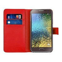 Microsonic Cüzdanlı Deri Samsung Galaxy E5 Kılıf Kırmızı