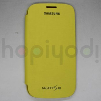 Samsung Galaxy S3 i9300 Kılıf Flip Cover Sarı