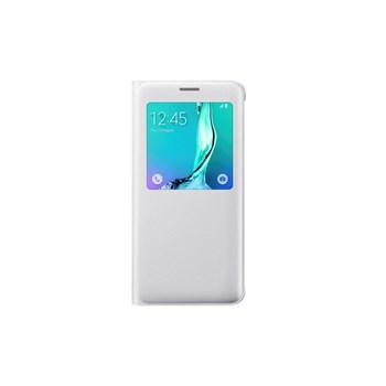 Samsung Galaxy S6 Edge Plus Beyaz Deri S-Vıew Cover