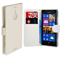 Nokia Lumia 1520 Kılıf Deri Cüzdan Beyaz