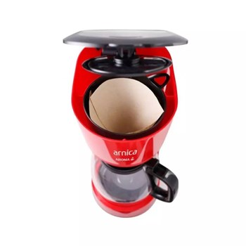 Arnica IH36160 Aroma 900 Watt 1500 ml Fincan 12 Kapasiteli Filtre Kahve Makinesi Kırmızı