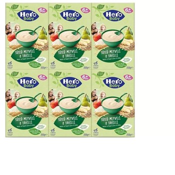 Hero Baby 6x200 gr Sütlü Meyveli 8 Tahıllı Kaşık Maması