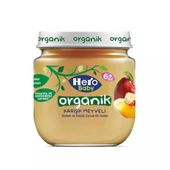 Hero Baby 6+ Ay 120 gr Organik Karışık Meyve Püreli Kavanoz Mama