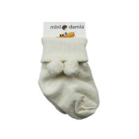 Mini Damla 4727 Ponponlu Kız Bebek Çorabı Krem 30517979